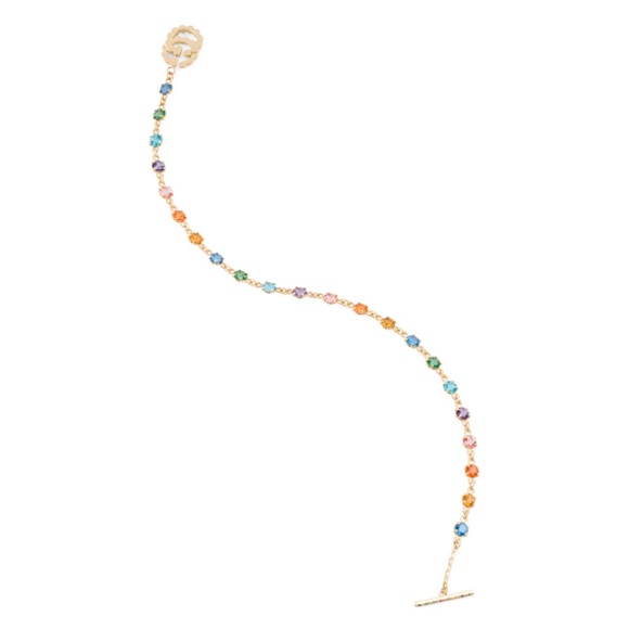 Gucci Running GG 18K Gold Multi-Stone Bracelet NWT - Picture 3 of 16